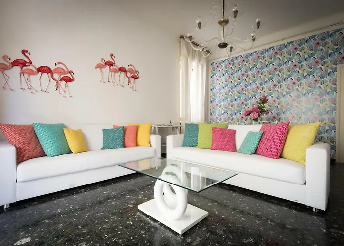 Flamingo & Cactus By The Sea